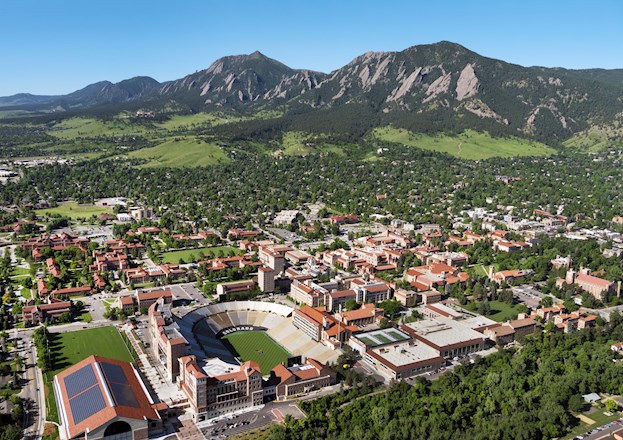 Aerial of University of Boulder Colorado